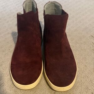 Women's Burgundy Suede Sneakers